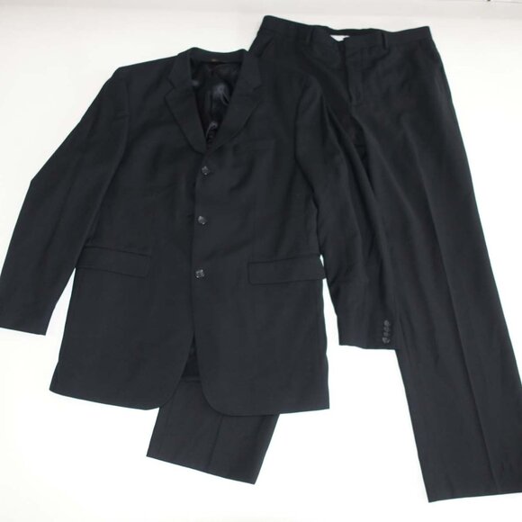 Banana Republic Men's Modern Slim Fit 3 Button Suit Size 46 Long 36 x 34 Black - Picture 1 of 14